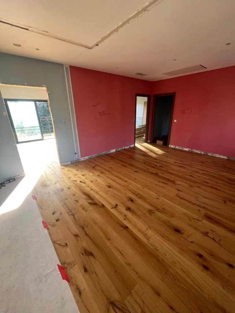 Parquet contrecolle chene salon maison grenoble